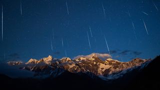 Geminids over Himalayas, Tibet